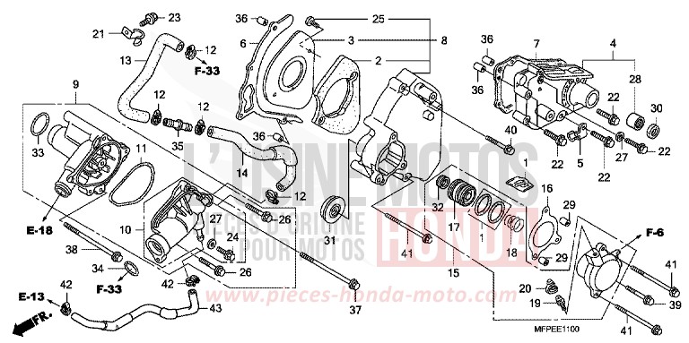 LEFT REAR COVER/WATER PUMP for CB1300 Super Bold'or ABS PEARL SUNBEAM WHITE (NHA66KF) from 2010